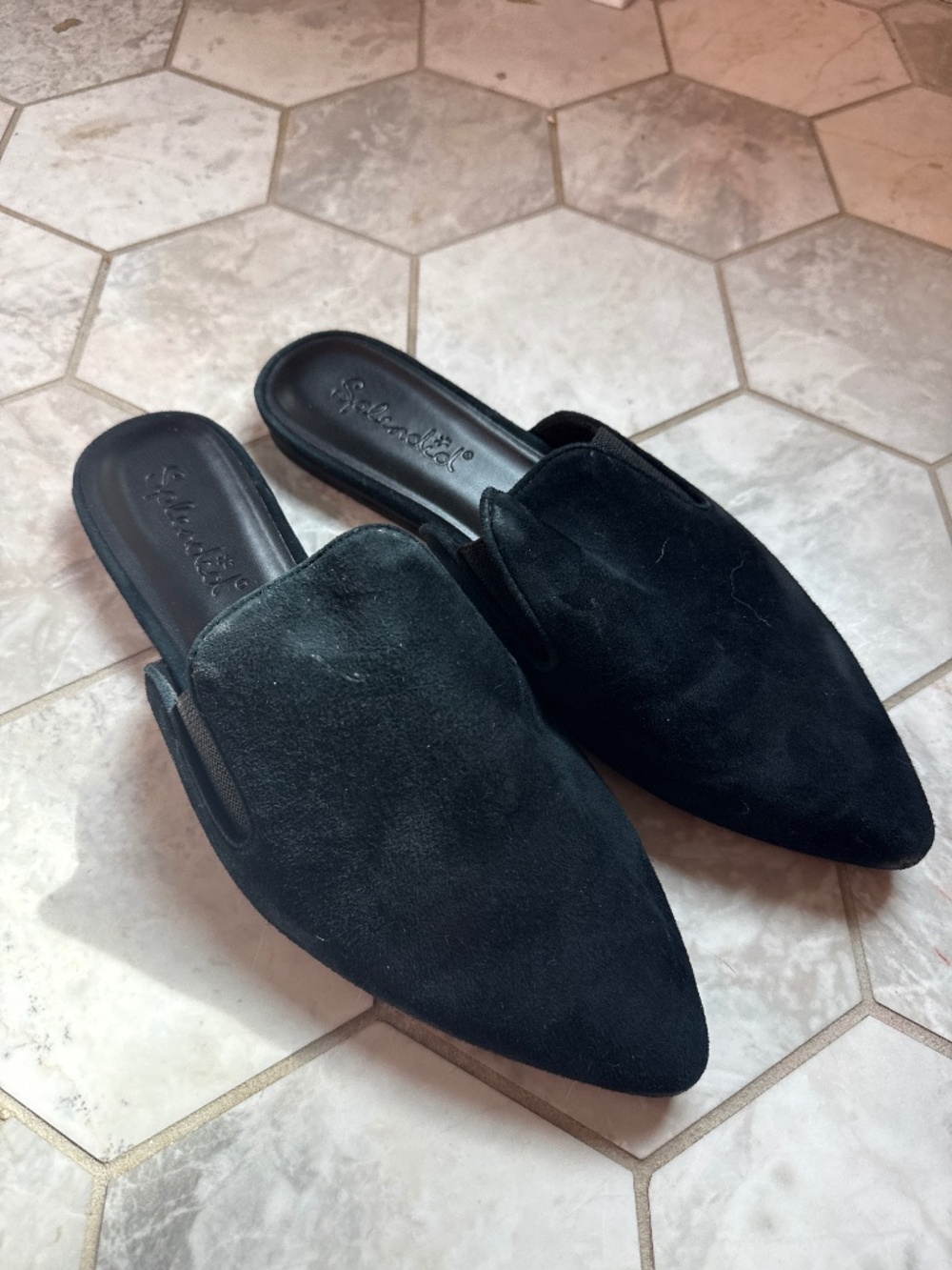 Splendid brand black suede mules size 8